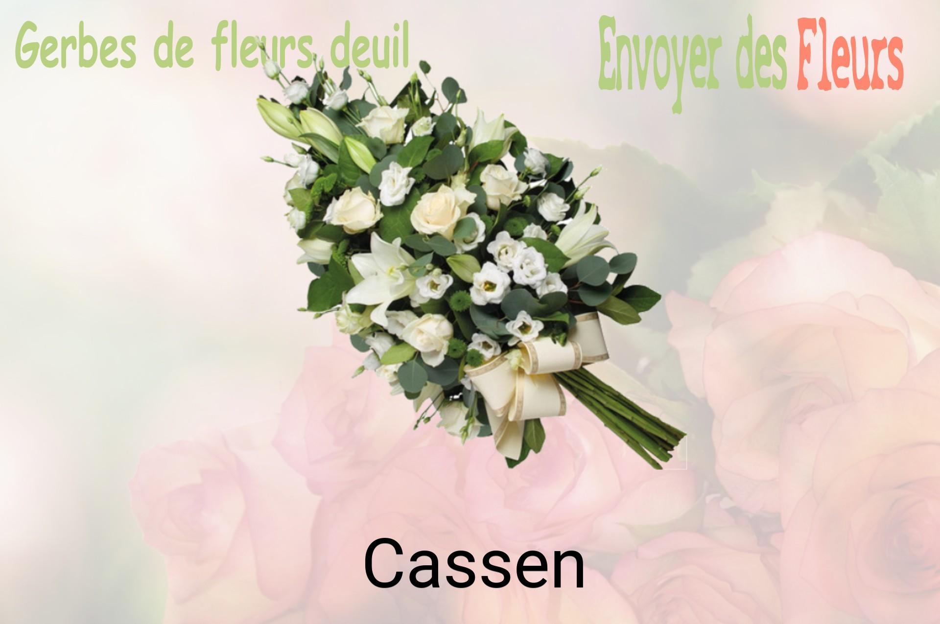Gerbe de fleurs de deuil livrée à Cassen